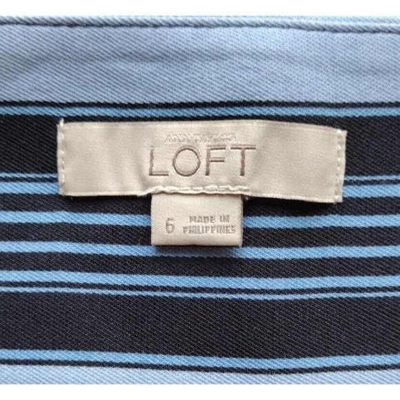 Loft Skirt 6 Front Faux Wrap Side Zip Nautical - Picture 7 of 10